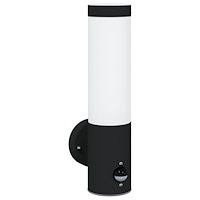 vidaXL Utomhusvägglampa med sensor Svart Rostfritt Stål IP44