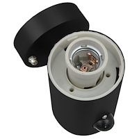 vidaXL Utomhusvägglampa med sensor Svart Rostfritt Stål IP44