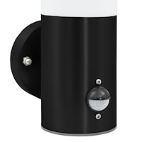 vidaXL Utomhusvägglampa med sensor Svart Rostfritt Stål IP44
