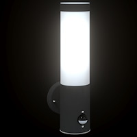 vidaXL Utomhusvägglampa med sensor Svart Rostfritt Stål IP44