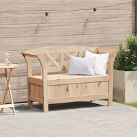 vidaXL Förvaringsbänk för trädgården 119x76x44 cm Massivt tallträ