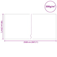 vidaXL Dammfleece 300 g/㎡ 1x25 m