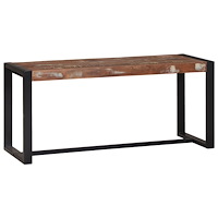 vidaXL Bänk Flerfärgad 100x35x45 cm Massivt Återvunnet Trä