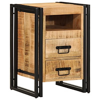 vidaXL Sängbord 40x40x59 cm Massivt Grovt Mangoträ