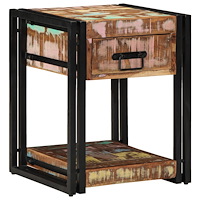 vidaXL Sängbord 40x40x50 cm i massivt återvunnet trä