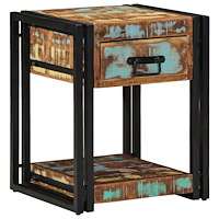 vidaXL Sängbord 2 pcs 40x40x50 cm Massivt Återvunnet Trä