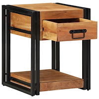 vidaXL Sängbord 2-pack 40x40x50 cm Massivt akaciaträ