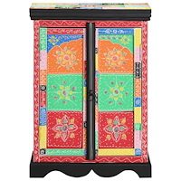 vidaXL Konsolbord Flerfärgat 50x30x75 cm i Massivt Mangoträd