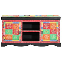 vidaXL TV-bänk Flerfärgad 100x35x50 cm i massivt mango