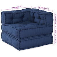 vidaXL Modulpuff Indigo 70x70x54 i tyg