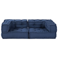 vidaXL Modulär Puff Indigo 140x70x36 Tyg