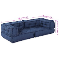 vidaXL Modulär Puff Indigo 140x70x36 Tyg