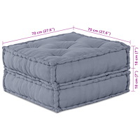 vidaXL Modulär Pouffe Grå 70x70x36 Tyg
