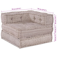 vidaXL Modulpuff Ljusbrun 70x70x54 Tyg