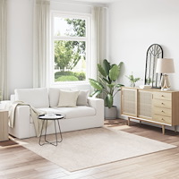 vidaXL Korthårig Matta med Latexbakdel Grädde 200x200 cm
