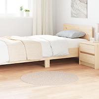 vidaXL Shaggy Mat med Latexbakside Grädde ø90 cm