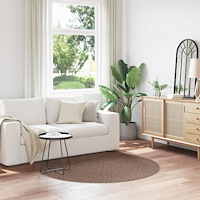 vidaXL Shaggy Mat med Latexbakside Brun ø160 cm