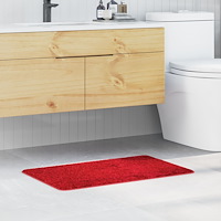 vidaXL Badrumsmatta Rektangulär Röd 50x80 cm Polypropylen Rutschfri