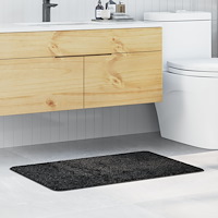 vidaXL Badrumsmatta Rektangulär Mörkgrå 60x90 cm Polypropylen Halkfri