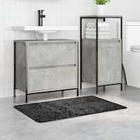 vidaXL Badrumsmatta Rektangulär Mörkgrå 60x90 cm Polypropylen Halkfri