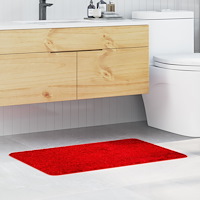 vidaXL Badrumsmatta Rektangulär Röd 60x90 cm Polypropylen Halkfri