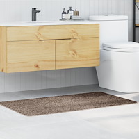 vidaXL Badrumsmatta Rektangulär Brun 70x120 cm Polypropylen Halkfri