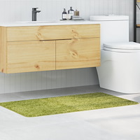 vidaXL Badrumsmatta Rektangulär Grön 70x120 cm Polypropylen Rutschfri