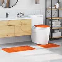vidaXL 3 Delars Badmattsset Orange Polypropylen Halkfri
