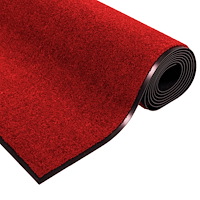 vidaXL Tvättbar Dörrmatta Röd 120x250 cm