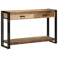 vidaXL Konsolbord 120x33x75 cm Solid Grovt Mangoträ