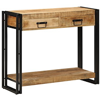 vidaXL Konsolbord 90x33x75 cm Solid Grovt Mango
