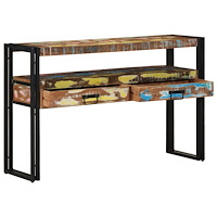 vidaXL Sidobord Flerfärgad 120x33x75 cm Solid Återvunnet Trä & Metall
