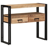 vidaXL Konsolbord Svart 90x33x75 cm Massivt akaciaträ och metall