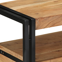 vidaXL Konsolbord Svart 90x33x75 cm Massivt akaciaträ och metall