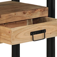 vidaXL Konsolbord Svart 90x33x75 cm Massivt akaciaträ och metall
