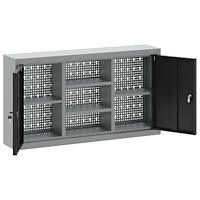 vidaXL Verktygsskåp Väggmonterat med Pegboard Svart 100x20x55 cm Stål