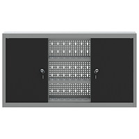 vidaXL Verktygsskåp Väggmonterat med Pegboard Svart 100x20x55 cm Stål