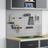vidaXL Pegboard 2 st med 8 tillbehör Grå 50x60 cm Stål