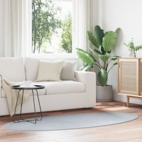 vidaXL Mattor Grå Ull 100 x 200 cm Områdesmattor Oval Samtida