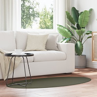 vidaXL Matta "HUARTE" Skoggrön 80x150 cm Oval