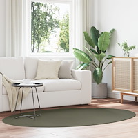 vidaXL Matta "HUARTE" Skogsgrön 140x200 cm Oval