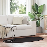 vidaXL Mattor Svart Polyester 80 x 150 cm Halkfri Områdesmatta Rund