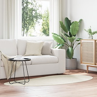 vidaXL Områdesmatta Grädde 100x200 cm Polypropylen Halkfri