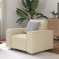 vidaXL Sittstol Grädde 59 cm Konstläder