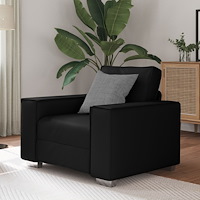 vidaXL Svart Konstläder Soffa Stol - 59 cm