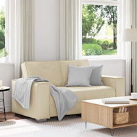 vidaXL Bäddsoffa i Grädde 120 cm i konstläder