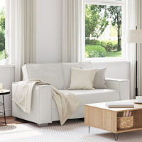 vidaXL Soffa för två, Vit 120 cm i konstläder