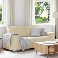 vidaXL Love Seat Soffa Grädde 140 cm Konstläder