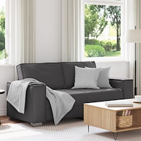 vidaXL Tvåsitssoffa Grå 140 cm Konstläder