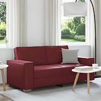 vidaXL Soffa Loveseat Vinröd 140 cm i Konstläder